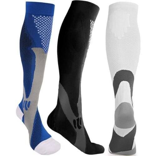 USHINE Varicose Veins Running Compression Socks Stockings 20-30mmhg Men Women Marathon Sports Cycling Football Socks