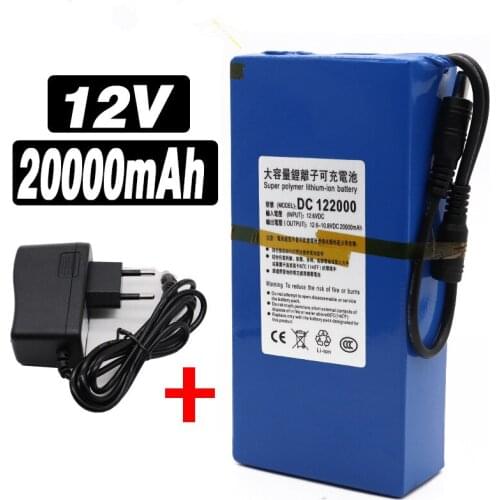 New DC 12v 3000-20000 mah lithium ion rechargeable battery, high capacity ac power charger with 4 kinds of traffic development