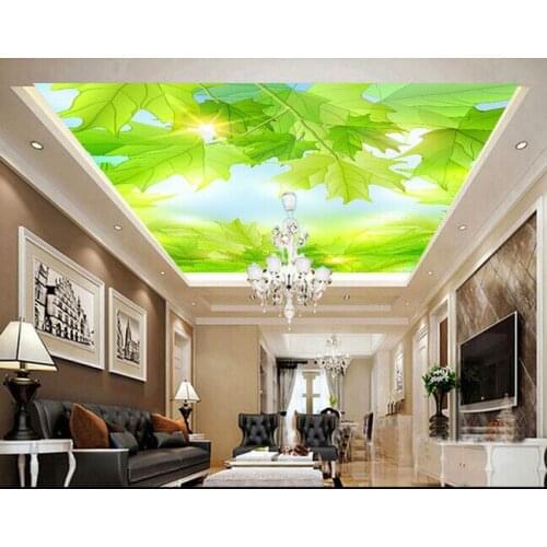 Custom wallpaper ceiling, sunshine leaves vines for the living room bar KTV background wall waterproof papel de parede