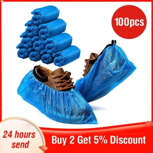 100Pcs Disposable Shoe Covers 100 pcs Covers Disposable Shoes Anti Slip Shoe Covers Disposable Covers for Shoes