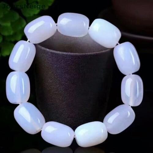 Wholesale JoursNeige White Natural Crystal Bracelets Drum Bead Hand String Lucky for Women Men Women Crystal Single lap Jewelry