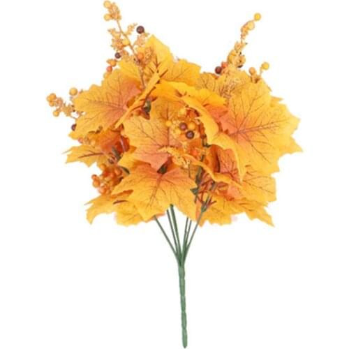 Lifelike Autumn Maple Leaf Decor Festival Supplies Party Dining Table Living Room Home Shrubs Silk Flower Fake Plant Craft