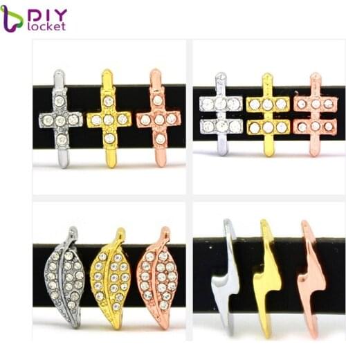 Wholesale 8MM Slide Charms 10 pieces/ lot Fit DIY Wristband Belt & Bracelet LSSC326-408