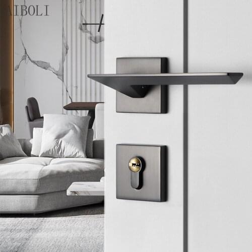 Haodi Nordic Modern Door Locks, Indoor Bedroom Door Locks, Wooden Door Locks, Household Mute Magnetic Locks, Split Locks, Locks