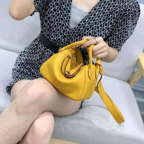 Full grain leather Messenger bag Genuine leather Metal lock mini box bags real cow leather shoulder pouch Bags