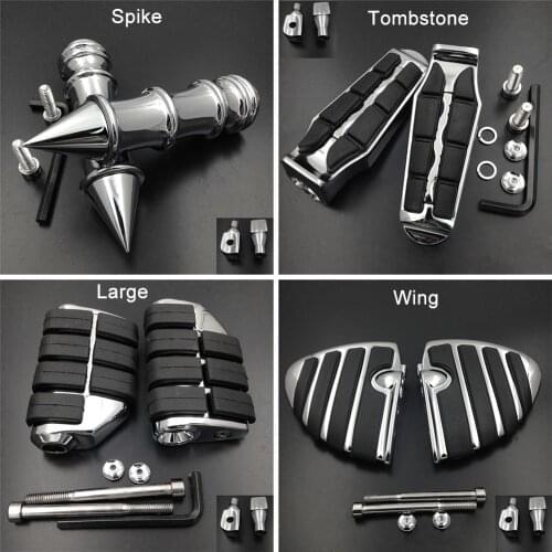 Rear Foot Pegs fit For Kawasaki Vulcan 800 900 2000 Classic Custom Motorcycle Passenger footpeg Billet Aluminum Rubber Chrome