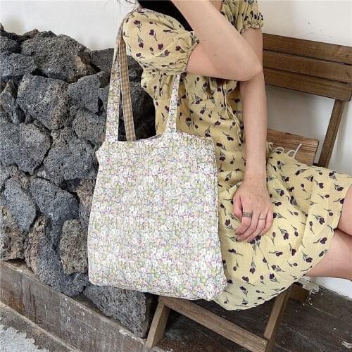 Womens floral tote bag shopping bag shoulder bag reusable shopping bag woman shoulder bag tote bag