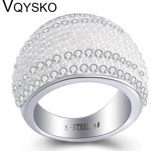 Wedding Rings For Women 316L Stainless Steel Engagement Party Fashion Jewelry Austrian Crystal Top Quality