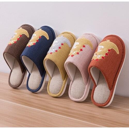 Women Winter Plush Slippers Warm Lovely Shoes Female Soft Thin Sole Flats Cartoon Dinosaur Indoor Bedroom Home Couple Slippers