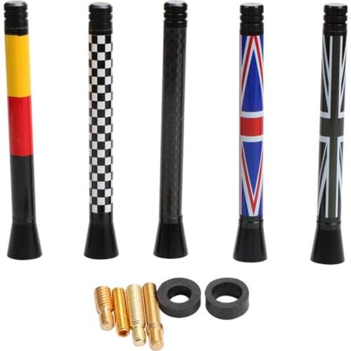 1PC National Flag Antenna Universal Carbon Fiber Antenna for MINI Cooper S R55 R56 R60 Short Decoration Car Styling Aerial