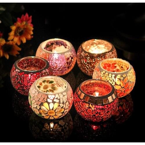 1pcs Chinese Style Glass Candle Holders Tealight Holder for Wedding Home Decor Cosplay Prop for Women Men New Year Gift