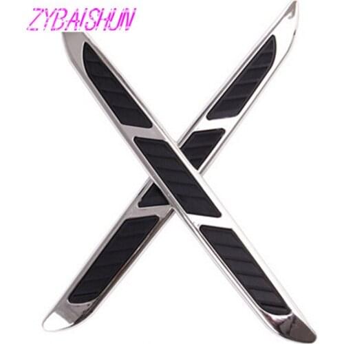 2 pcs. Car Air Intake Flow Hood Vent Fender Universal Auto Decoration Decals False Vent Throat Shark Gill Ventilation Stickers