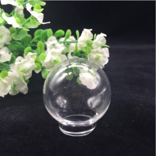 5piecs/lot 25*15mm empty hollow glass globe bubble round bottle jars locket charm diy handmade vial pendant jewelry findings
