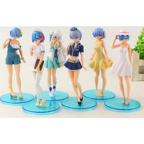 6pcs/set 17cm Re:Life In A Different World From Zero Rem Decoration Figurine PVC Model Cartoon Figure Toys