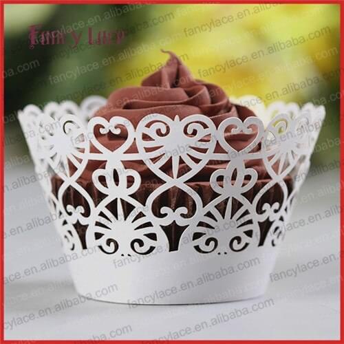 60PCS Wholesale Cup Cake Cup Cake Paper Liners,Heart Shaped Die Cut Cupcake Wrappers Birthday Party Decoration Christmas Decor