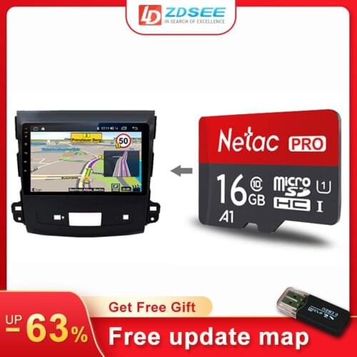 32GB GPS map for Mitsubishi Outlander car radio android Navigation Maps free update micro SD card Europe spain middle east