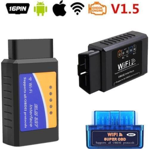 OBD2 Scanner ELM327 V1.5 Auto Diagnostic Tool Elm 327 WIFI/Bluetooth V1.5 For Android/Ios/PC For All OBDII Protocol Code Reader