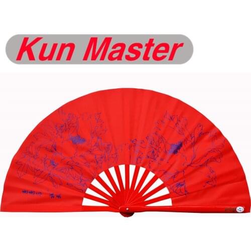 Kun Master 34 Cm Bamboo flying eagle tai ji FANS Chinese Kung Fu Red Tai Chi Fan