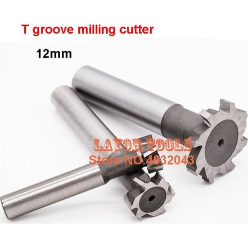 Free Shipping 2PCS 12*2*3*4*5mm High Speed Steel Straight Shank T Slot Milling Cutter for Copper Aluminum metal