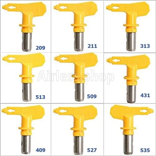 Airless yellow Tips 209/211/313/513/509/431/409/527/535 steel tip gasket for High Pressure spray gun,red Seat Guard,Spray Guide