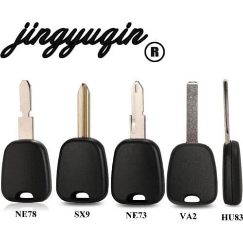 Jingyuqin Transponder Car Key Shell Case Fob For Citroen C2 C3 C4 Fit Peugeot 106 107 307 207 306 406 VA2 HCA SX9 Ne73