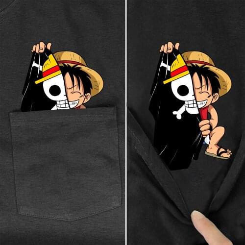 Cotton T-Shirt Fashion Pocket One Piece Printed T-shirt Mens for Women Shirts Hip Hop Tops Funny Cotton Tees