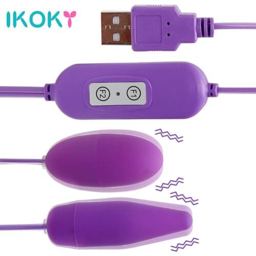 IKOKY 12 Frequency USB Vibrators Dildo realistic Sex toys for women female Multispeed Adult Product 2 Shapes Vibrating Eggs