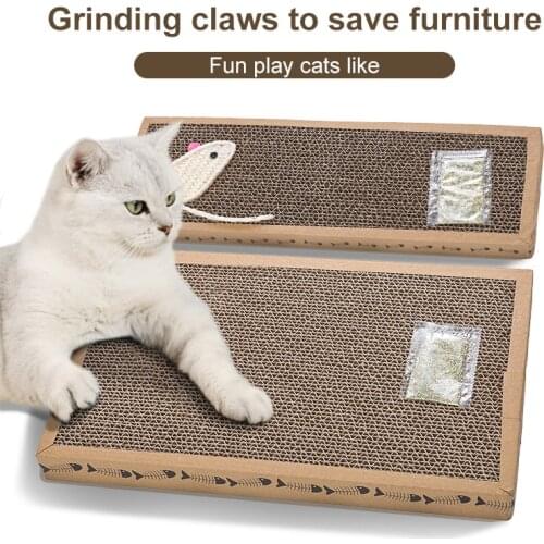 Wear-resistant Cat scratcher Catnip Cat Scratching Pad Pet Supplies Corrugated Paper Pad for Sharpen Nails Scraper Pet Cat Toys