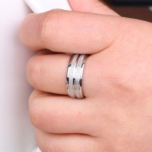 Hgflyxu Gold Silver color Stainless steel Rings for Women for Men Shining Finger Ring Fashion Jewelry 2019 HOT