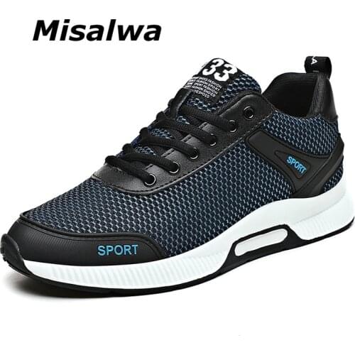 Misalwa 6CM Men Sneakers Height Increasing Relax Ventilate Mesh Casual Shoes Summer Young Men Popular Invisible Elevator Shoes