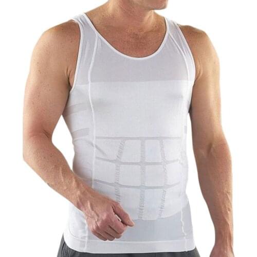 Men Tight Slimming Body Shapewear Vest Shirt Abs Abdomen Slim Tummy Belly Slim Body Shaper Underwear Vest Undershirt