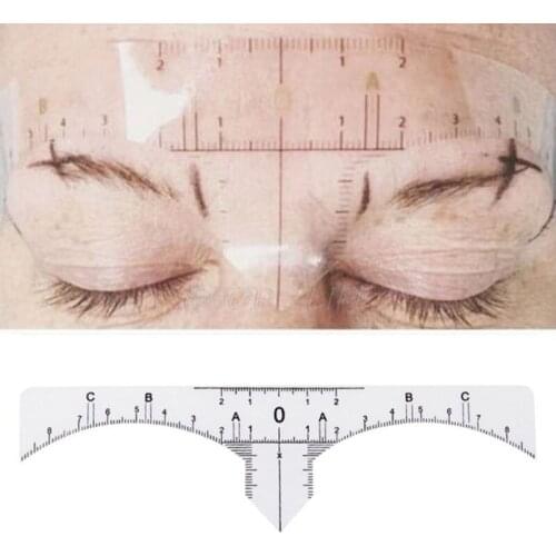 Disposable Adhesive Eyebrow Ruler Guide Sticker Tape Semi-permanent Tattoo Template Measure Beauty Tool