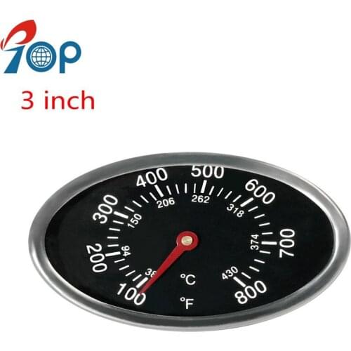 Oval BBQ Lid Thermometer Gas Grill Stainless Steel Heat Indicator for Aussie Grillware Brinkmann Dyna-Glo Uniflame Gas Grills