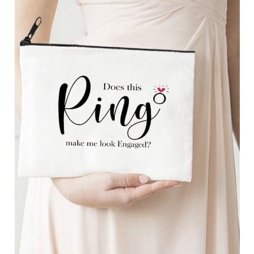 Personalized Pouch Ring Days Makeup Bags Canvas Storage Bag Cosmetic Bags Bridesmaid Proposal Gift Day of Mother New