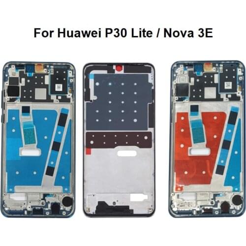 New For Huawei P30 Lite Middle Frame Front Housing Rear Bezel Plate Chassis+Power Volume Button 24MP 48MP MAR-LX1 LX2 AL01