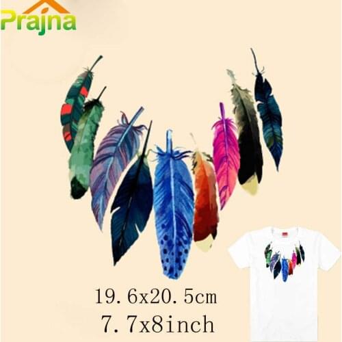 Prajna Feather Patch Leaf Fashion Diy Iron On Patches Brand Patch Logo Cheap Stickers Hippie Boho Retro Motif Accessories