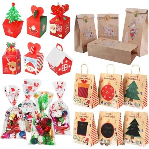 Merry Christmas Gift Bags Box Xmas Tree Ornaments Hanging Decorations For Home New Year Room Decor Kids Gifts kerst noel navidad