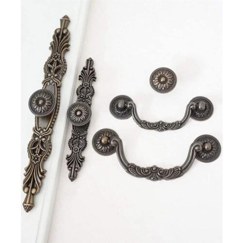 3.75" 5" Vintage Style Dresser Drawer Pull Handles Antique Brass Rustic Kitchen Cabinet Handle Pull Drop Bail Decorative 96 128