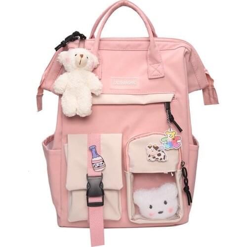 GUANGHUIXB 202 Fashion Ladies Waterproof Candy Color Backpack High School School Bag Girl Cute Travel Backpack