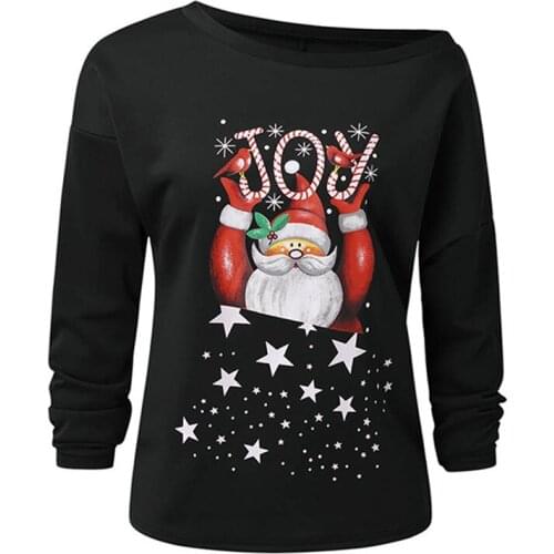 Merry Christmas Women Santa Tops Snow Ladies Party Tunic Pullover Sweatshirts