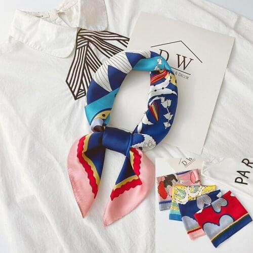 Aurdolf 2020 new stripe scarves women hair lattice novelty silk square foulard ladys neck hair scarf printed fashion girl scarf