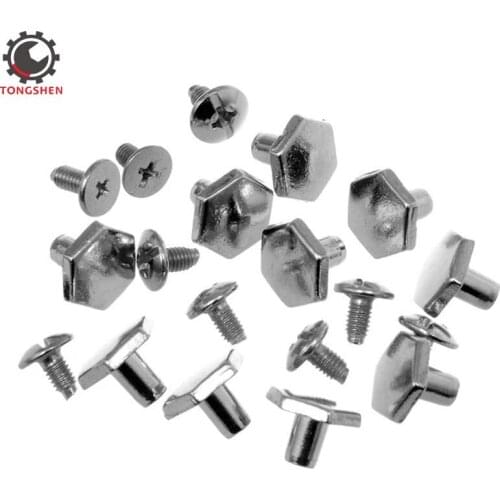20Sets Silver Hexagon Metal Spike and Studs Metal Screw-Back Hexagon Spikes Garment Rivets Hexagonal DIY Leather-craft Accessory