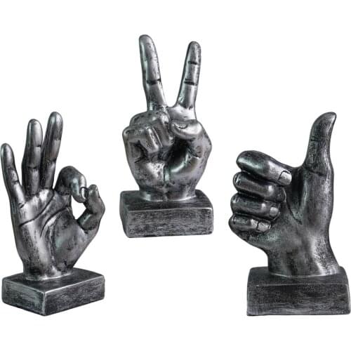 Hand Finger Gesture Desk Statues Fingers Sculptures Creative Home Living Room Cabinet Shelf Decoration