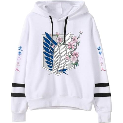 Japanese Anime Attack on Titan Logo Hoodies Men/woman Funny Harajuku Streetwear Harajuku Graphic Sweatshirts