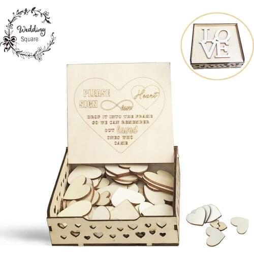 Vintage Wooden box Wooden heats Woodcraft Wedding decoration Hearts decoration