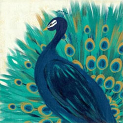 Bead embroidery picture Beautiful Peacock With Color Printed Pattern Full diamond embroidery Beads decoration 16.2"X16.2"