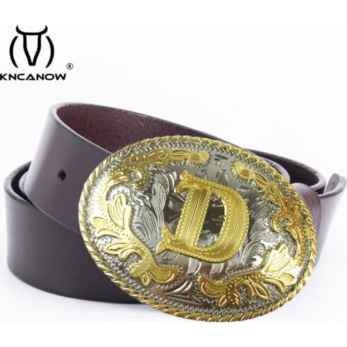 High Quality Cowhide Genuine Leather Belt Luxury Belts For Men Strap Male Metal Letter D Buckle Masculine Punk Fajas Para Hombre