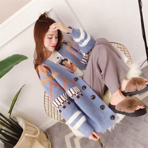 Sweater Women Sale Blusas De Inverno Feminina 2018 New Pattern Autumn Knitting Cardigan Korean Long A Sweater Loose Coat Woman
