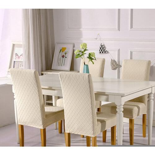 1/4/6 Pcs Jacquard Plain Dining Chair Cover Spandex Elastic Chair Slipcover Case Stretch Chair Cover for Wedding Hotel Banquet