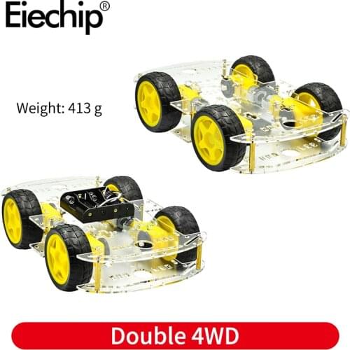 1 set Smart car chassis 4WD Smart Robot Car Chassis Kits Speed Encoder 2WD With battery box for arduino